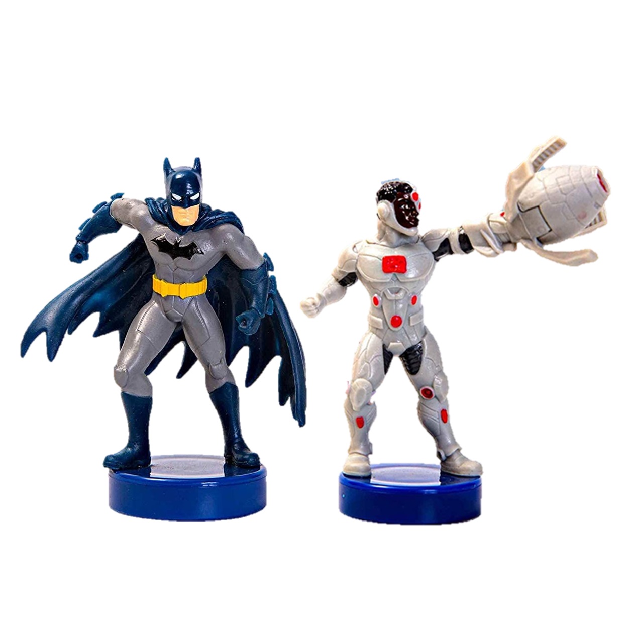 Pack 2 Figurillas Batman And Cyborg Toppers Justice League 
