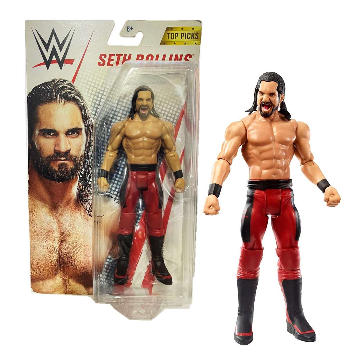 Seth Rollins Red Pants Figura Wrestling WWE Top Picks Mattel 6 Pulg