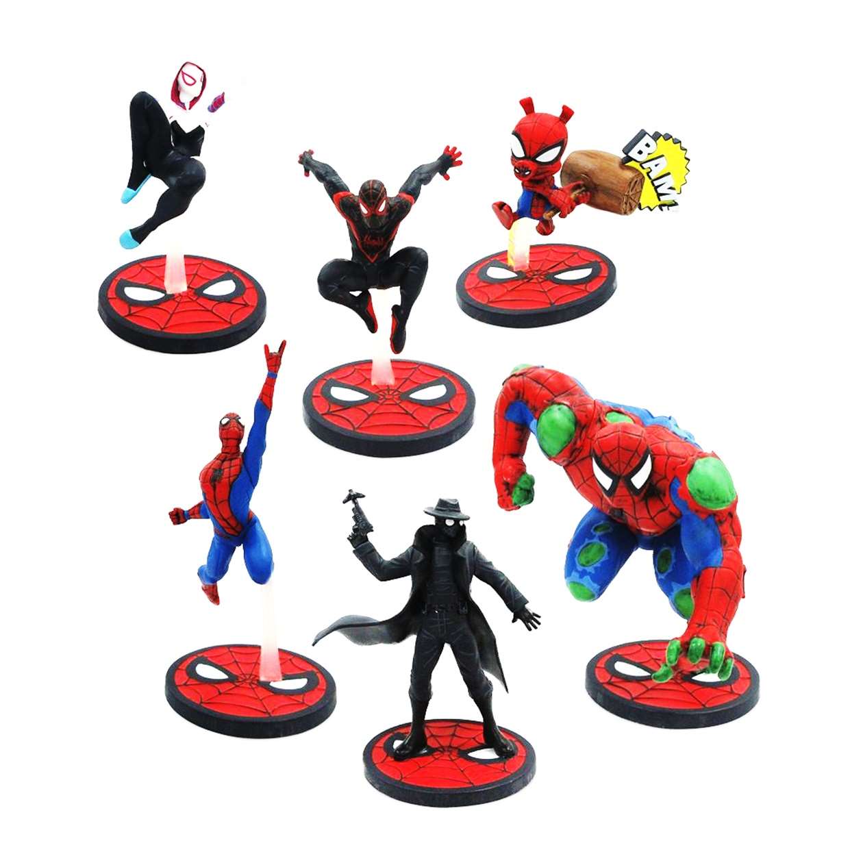 Paquete De 6 Figuras Marvel Spider Man Disney Spider Hulk