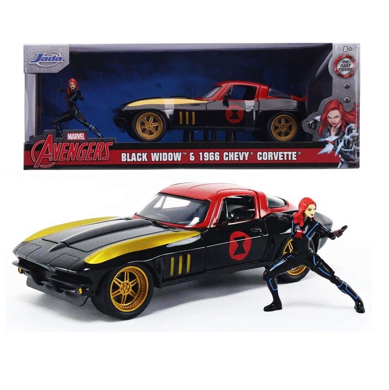 Black Widow & 1996 Chevy Corvette Marvel Avengers Jada Toys