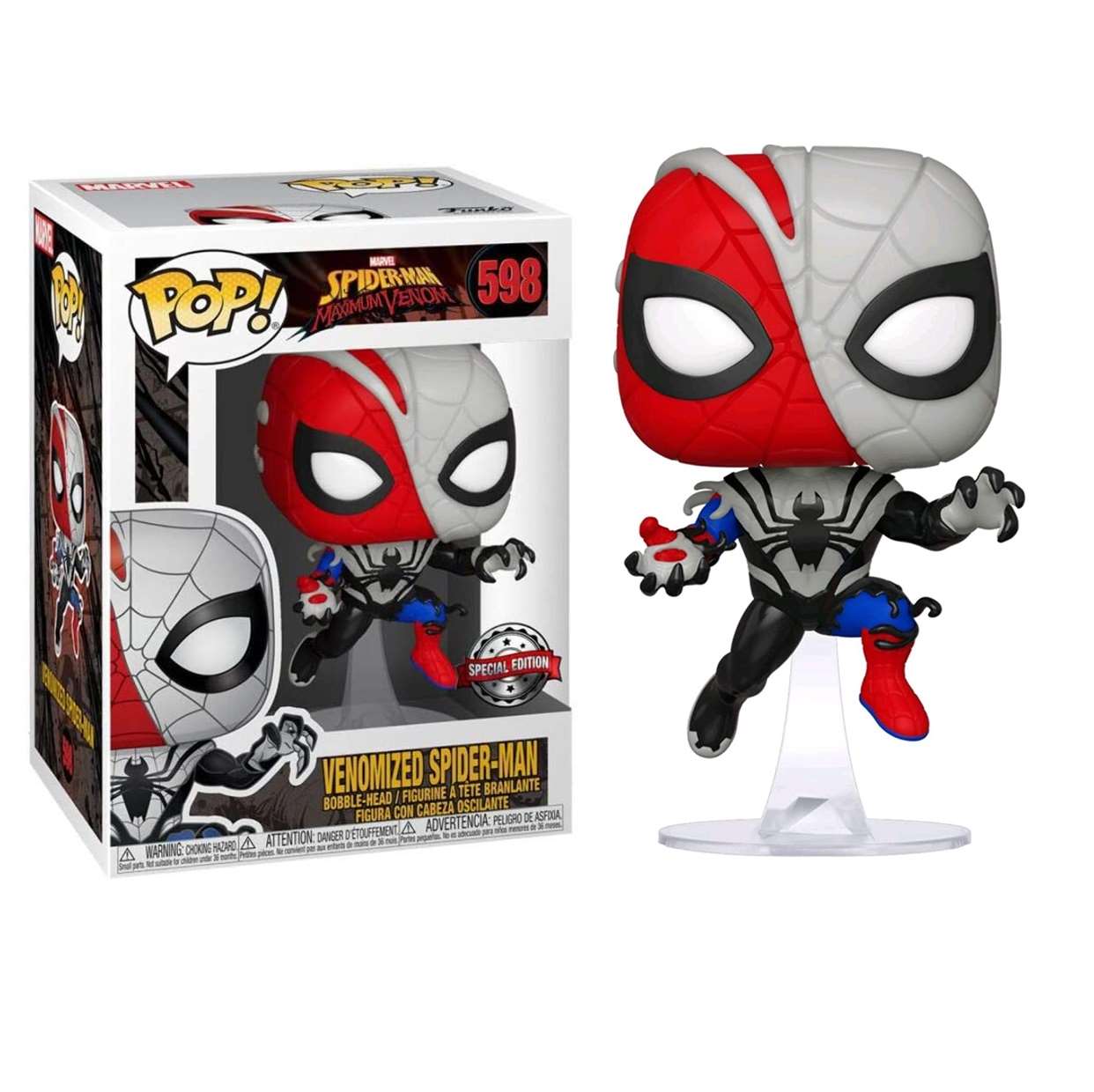 Paquete Venomized Spider Man #22 Toybox + #598 Funko Pop!