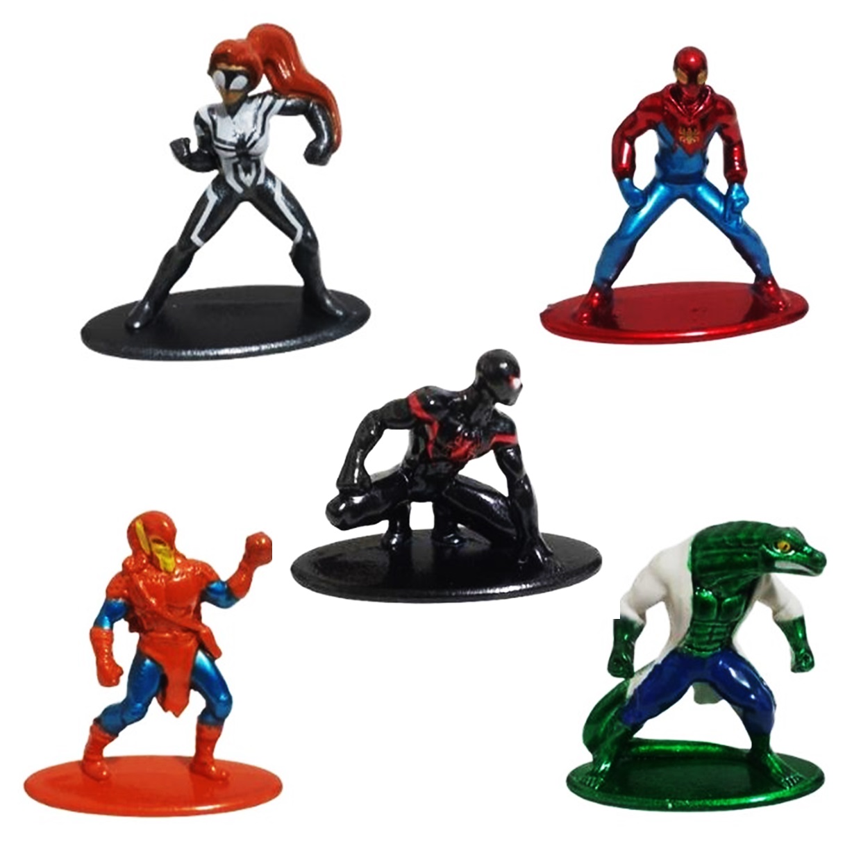 Nano Metalsfigs Spider Man 5pzs Pack Jada Toys Lizard