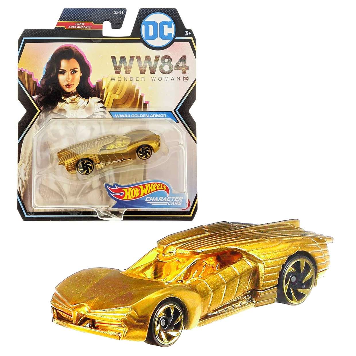 Pack Wonder Woman Gold Armor Mcfarlane + Hot Wheels 