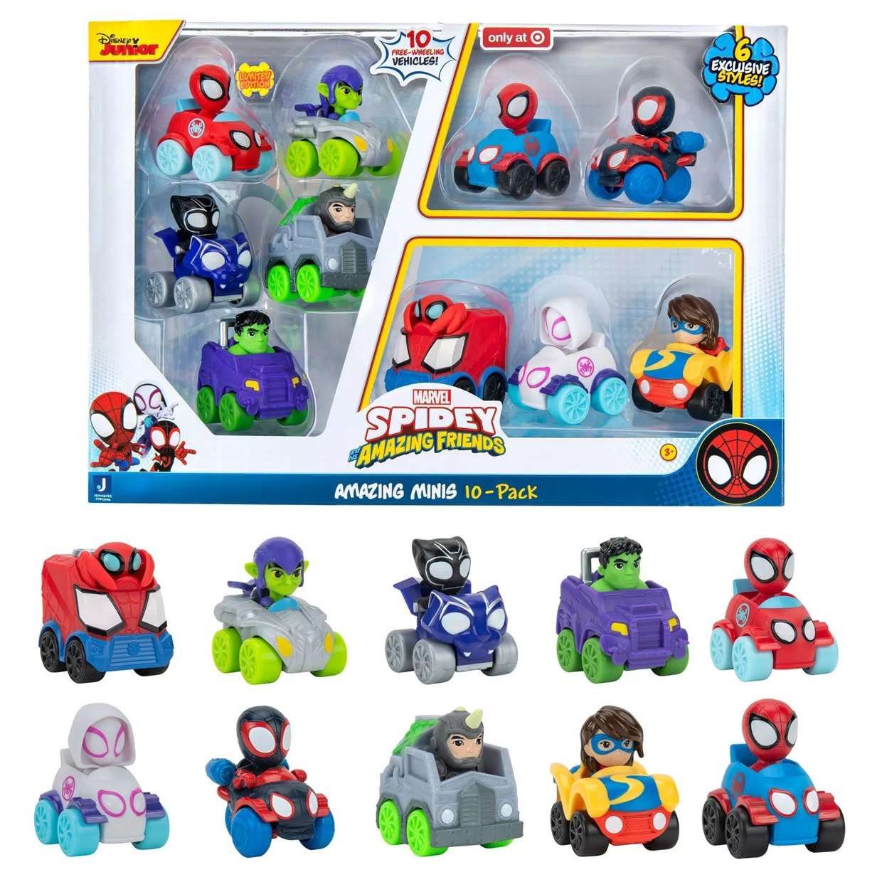 Pack 10 Amazing Minis Vehicles Disney Junior Only Target