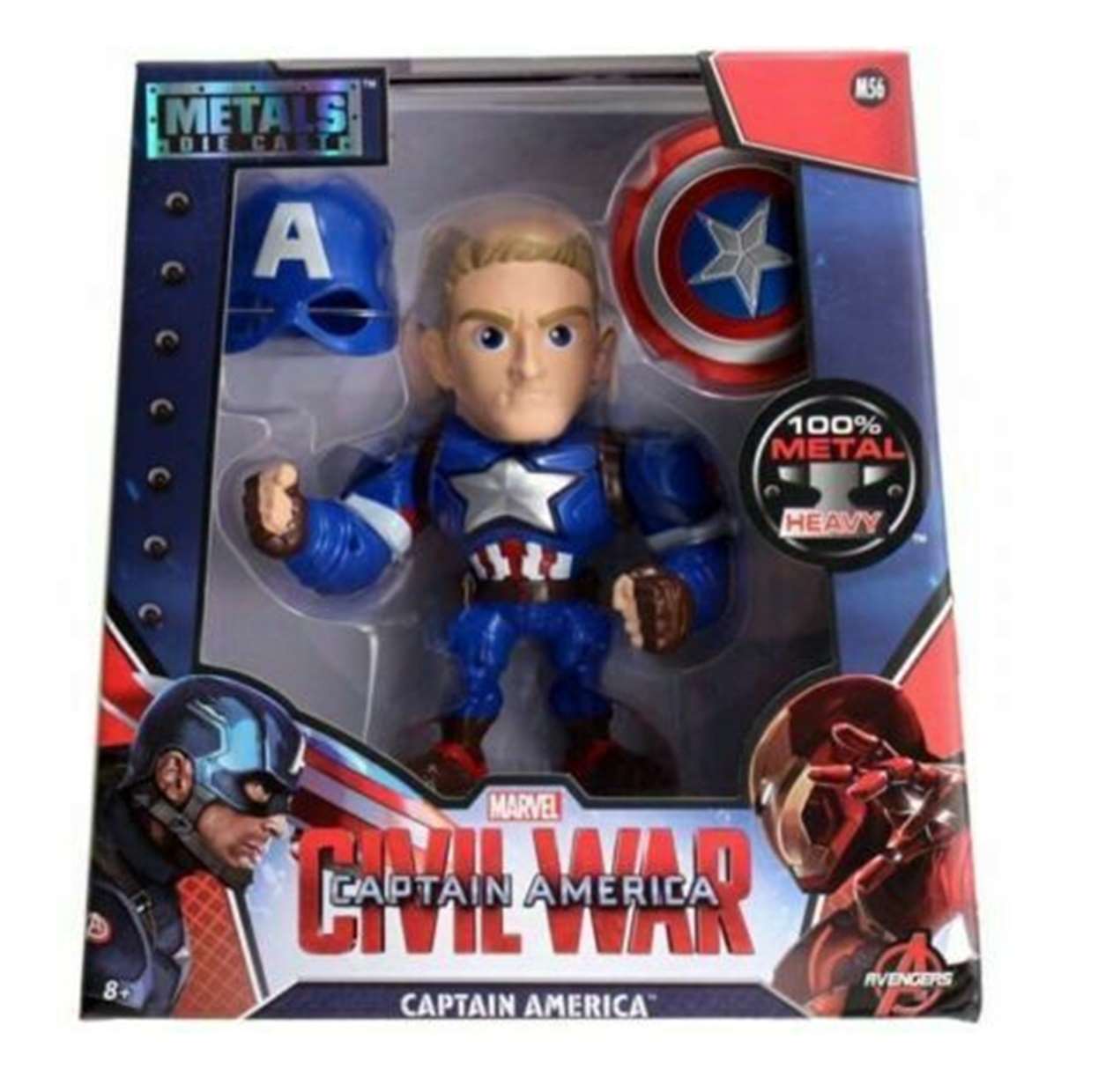 Capitán América M56 Figura Marvel Civil War Metal Die Cast