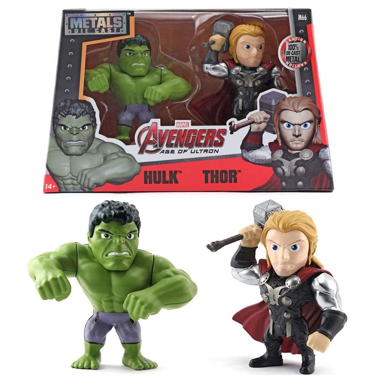Pack Hulk Y Thor Avengers Age Of Ultron + Iron Man Metalfigs Jada Toys