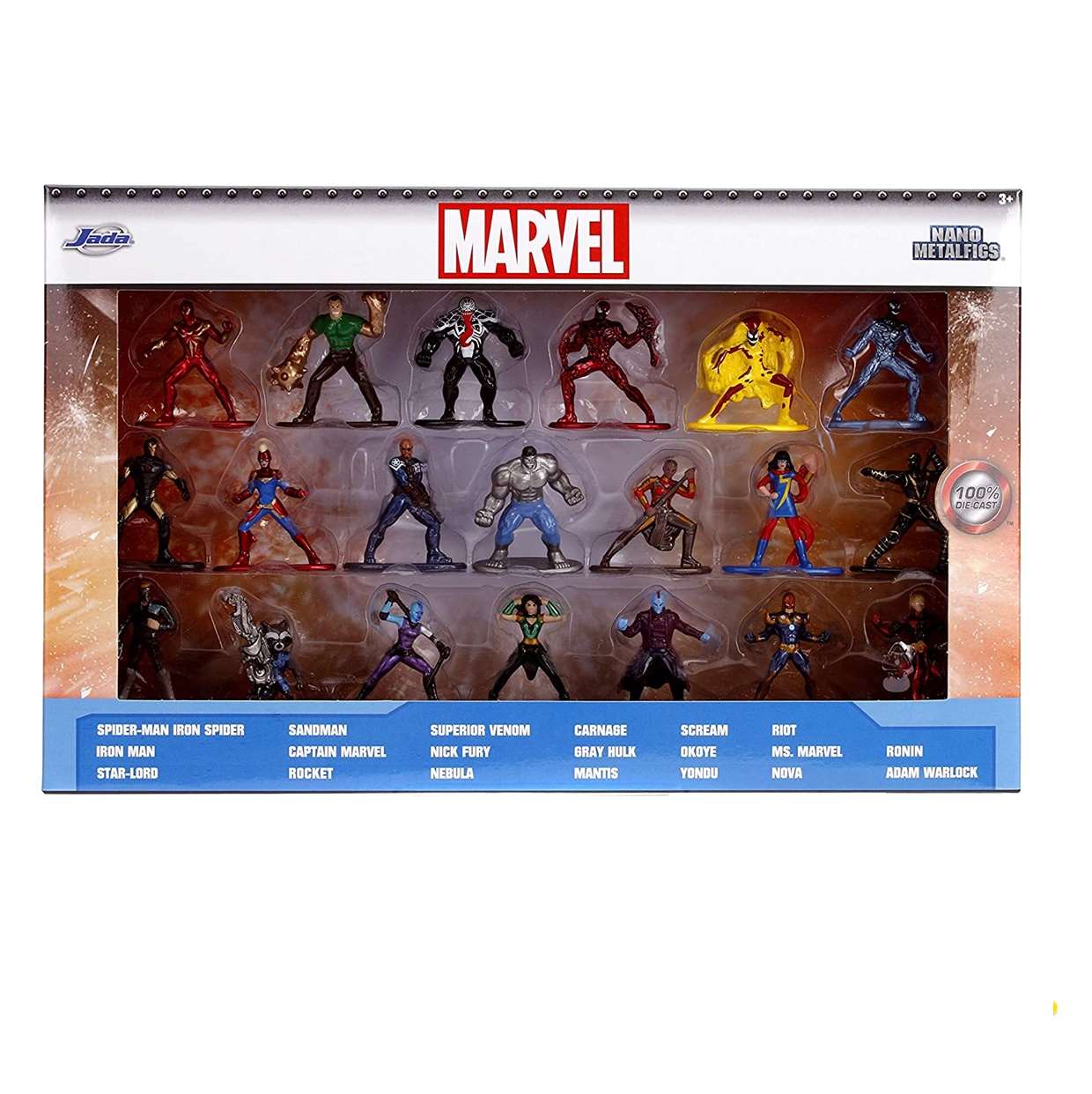 Paquete Marvel 20 Figurillas Nanometalfigs Jada Toys