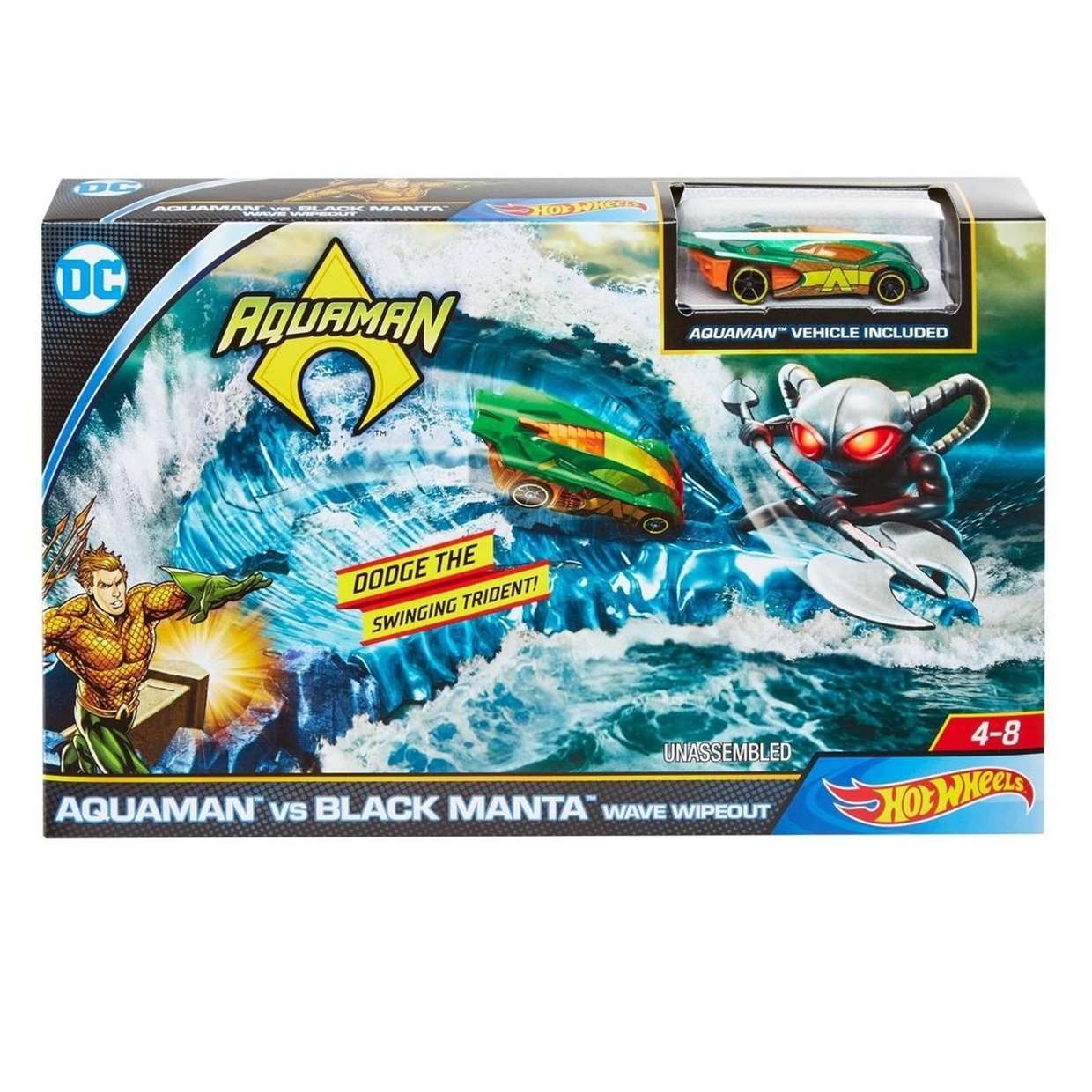 Autopista Aquaman Vs Black Manta Hot Wheels Wave Wipeout