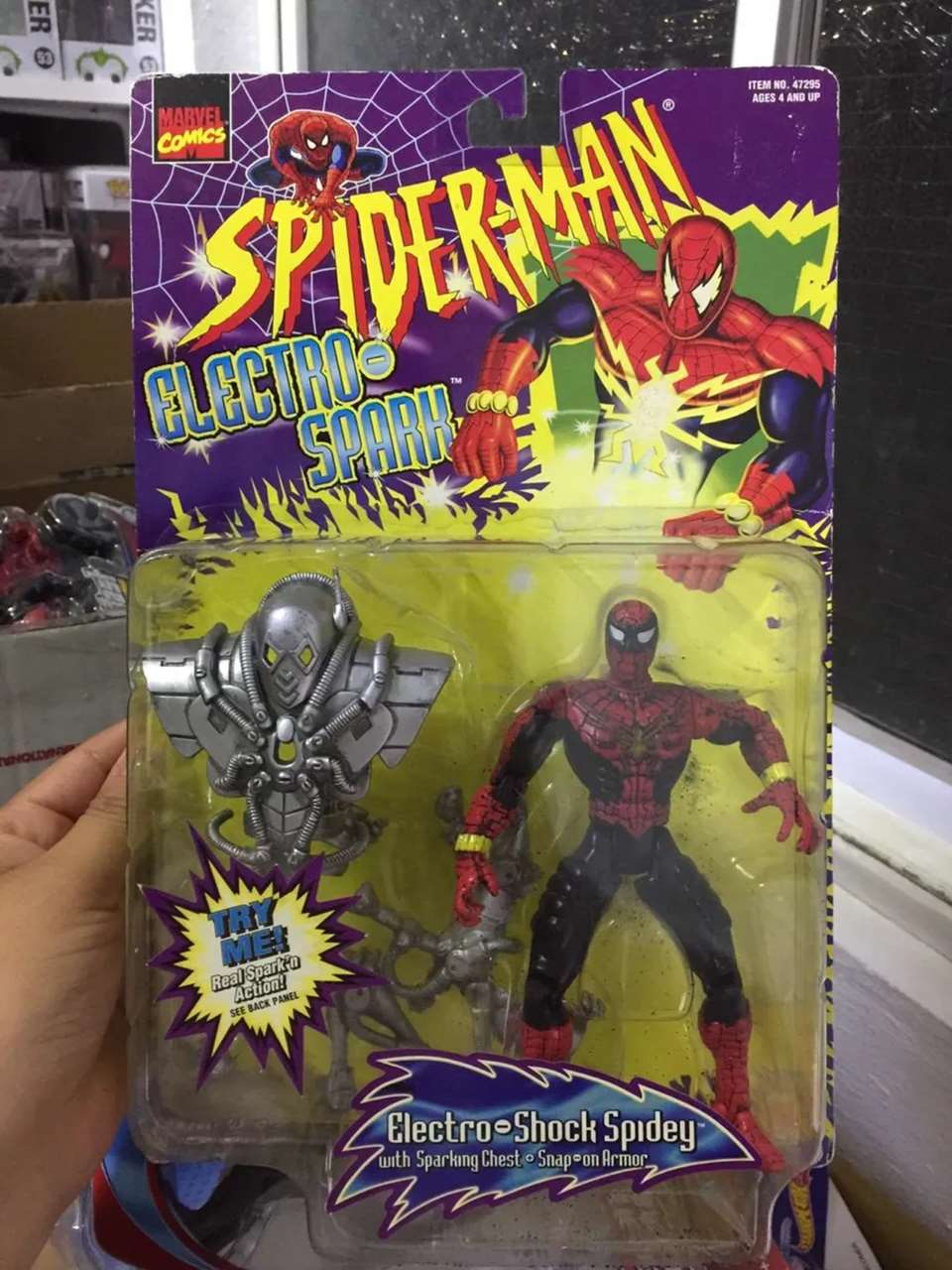Electro Shock Spidey 1996 Spider Man Electro Spark Toybiz